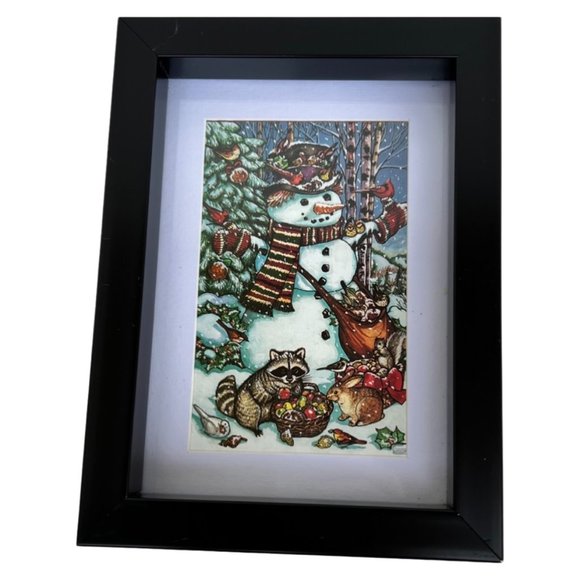 🌸6/$20🌸 Snowman Print in Black Frame - Picture 2 of 15